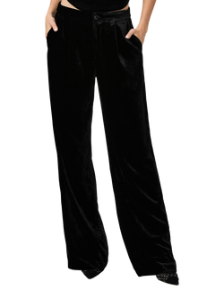 PAIGE Kara Velvet Trousers, Black - view 2, Black