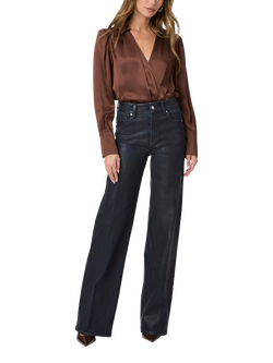 PAIGE Sasha High Rise Wide Leg Jeans, Glazed Indigo Coat, Glazed Indigo Coat