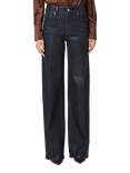 PAIGE Sasha High Rise Wide Leg Jeans, Glazed Indigo Coat