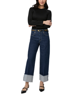 PAIGE Sasha Ankle Turn Up Jeans, Blue, Blue