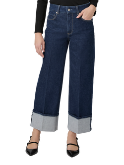 PAIGE Sasha Ankle Turn Up Jeans, Blue - view 2, Blue
