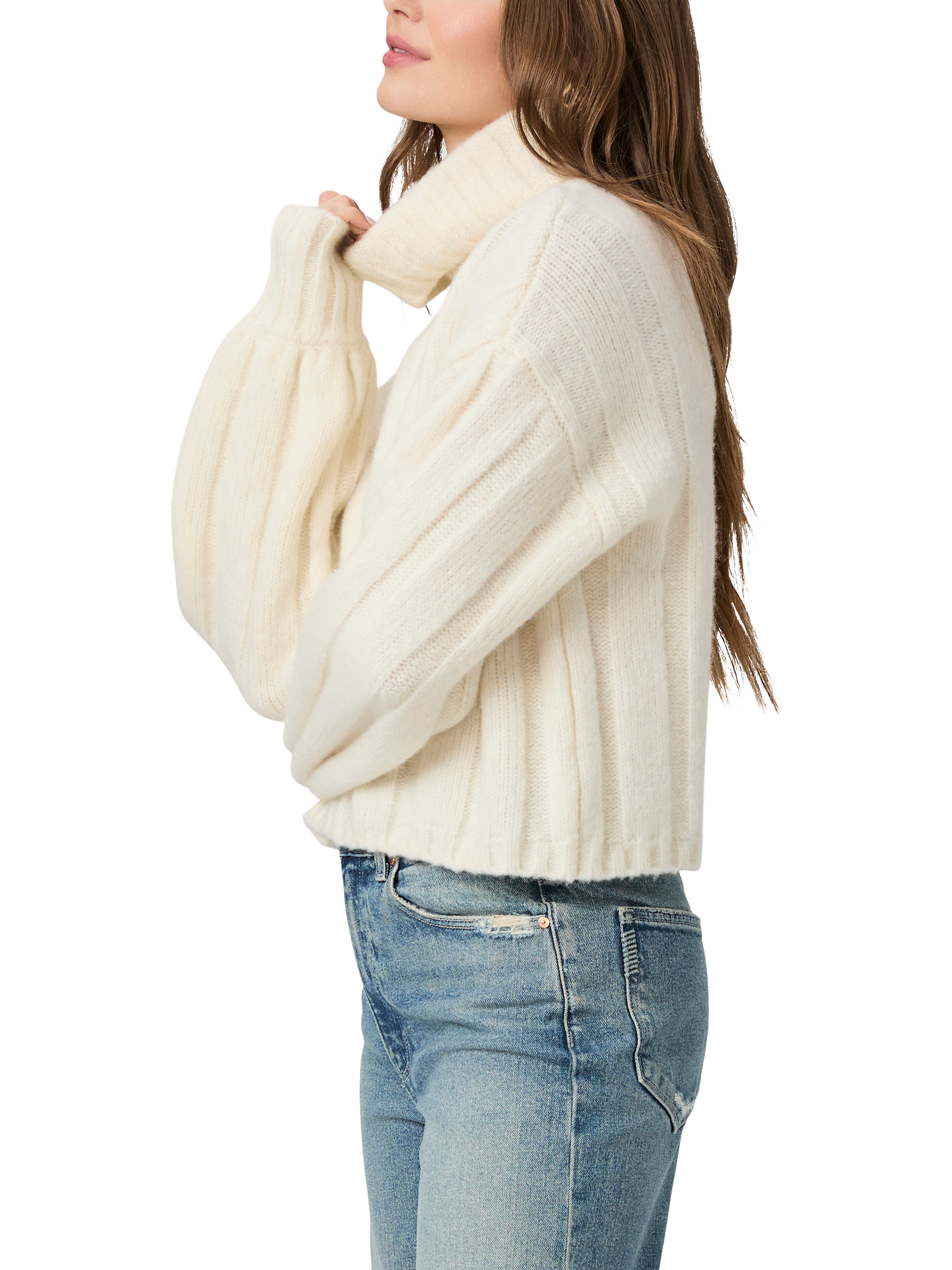 Product image 3 of 5, which shows PAIGE Roselia Wool Rich Jumper, Ivory, L