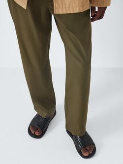 John Lewis Weave Leather Mule Sandals, Black - view 2, Black