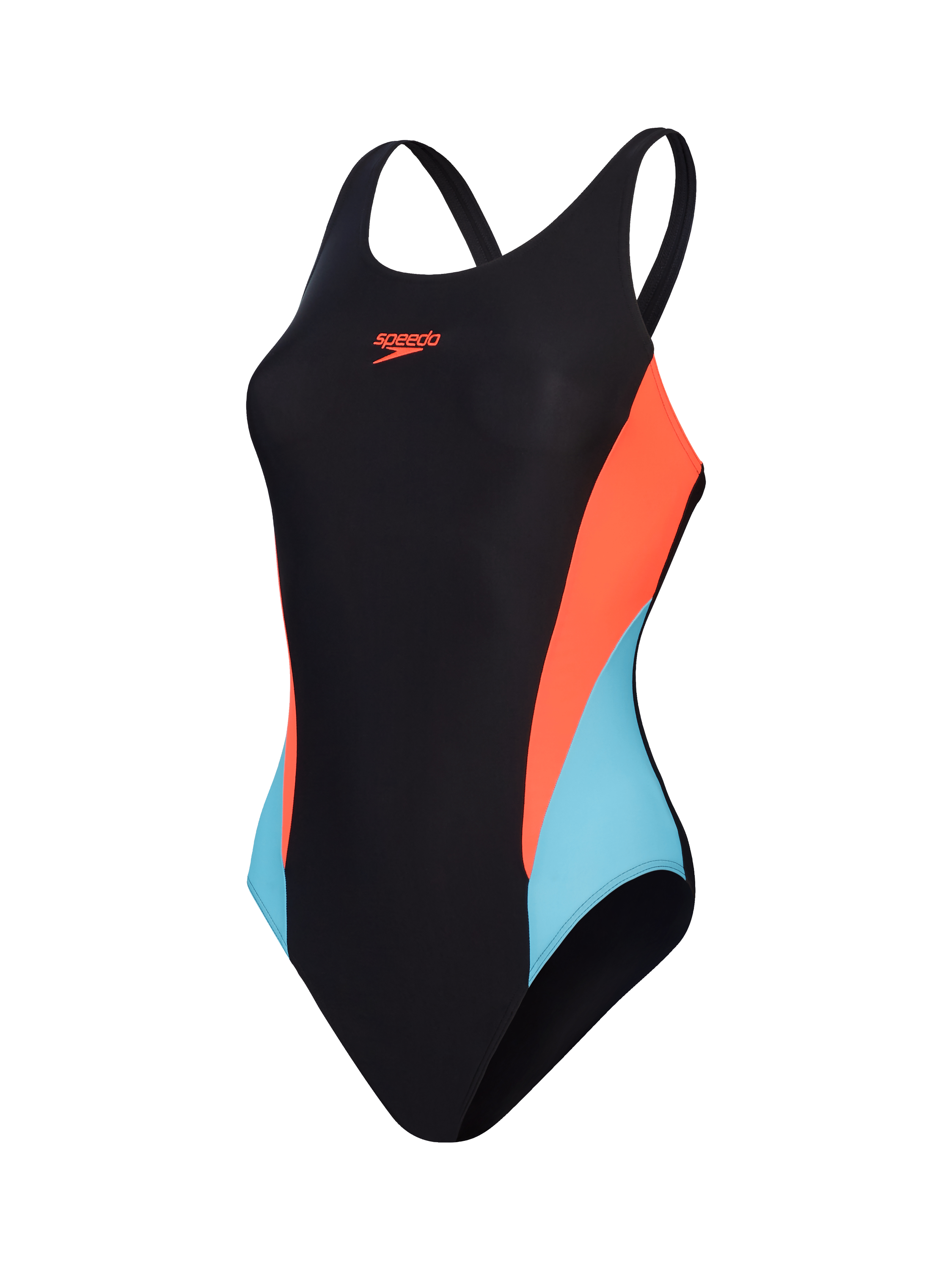 Speedo Muscleback Swimsuit Black Siren Red