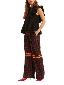 SUMMERY Copenhagen Klara Tie Front Top, Black, Black