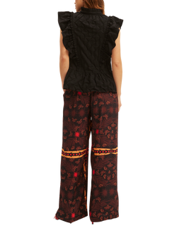 SUMMERY Copenhagen Klara Tie Front Top, Black - view 2, Black