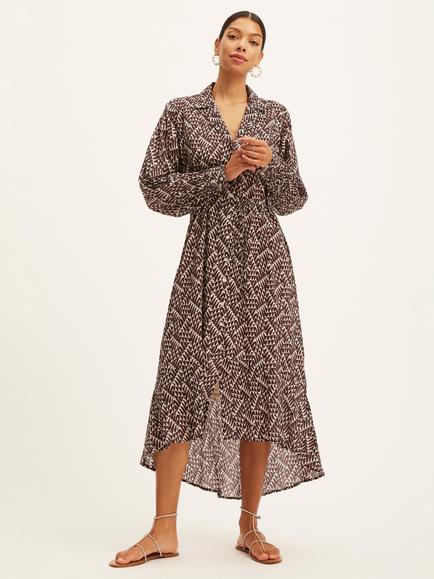 SUMMERY Copenhagen Lina Shirt Dress, 641 Rum Rosin - view 2, 641 Rum Rosin