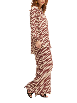 SUMMERY Copenhagen Avery Abstract Print Shirt, Rum Rosin - view 2, Rum Rosin