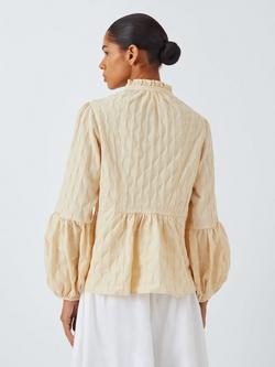 SUMMERY Copenhagen Klara Tie Front Blouse, Beige - view 2, Beige