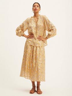 SUMMERY Copenhagen Noor Sheer Blouse, Gold - view 2, Gold