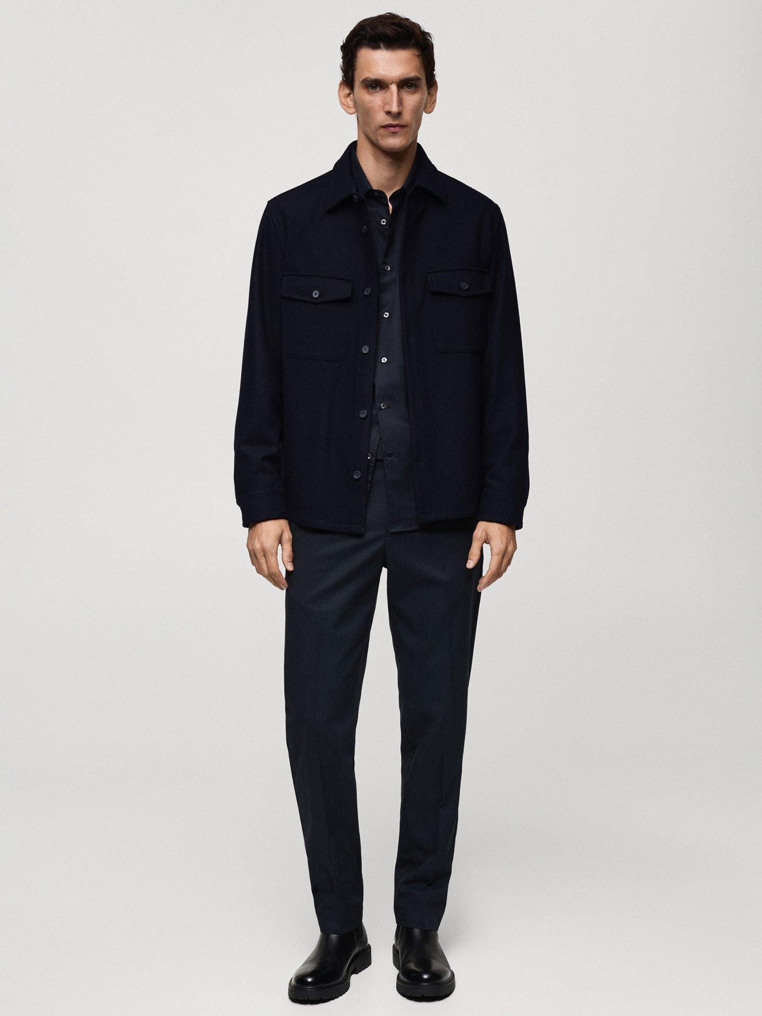 Product image 2 of 7, which shows Mango Margon Wool Blend Jacket, Navy, L