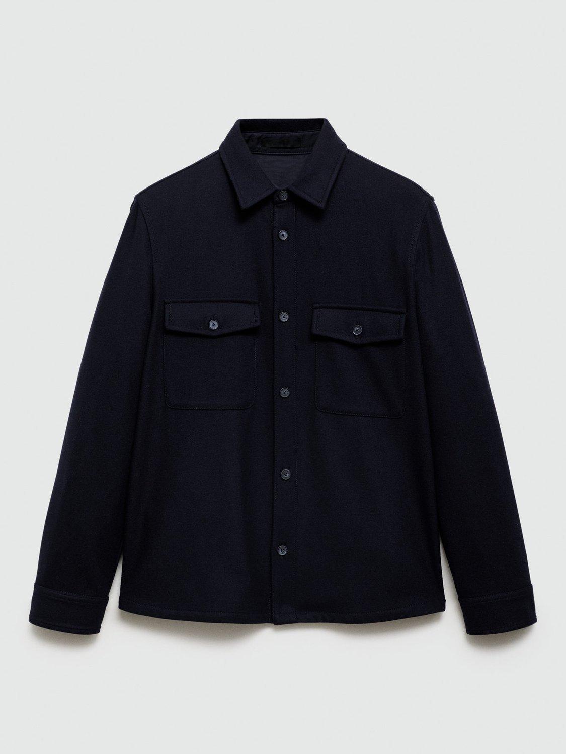 Product image 3 of 7, which shows Mango Margon Wool Blend Jacket, Navy, L
