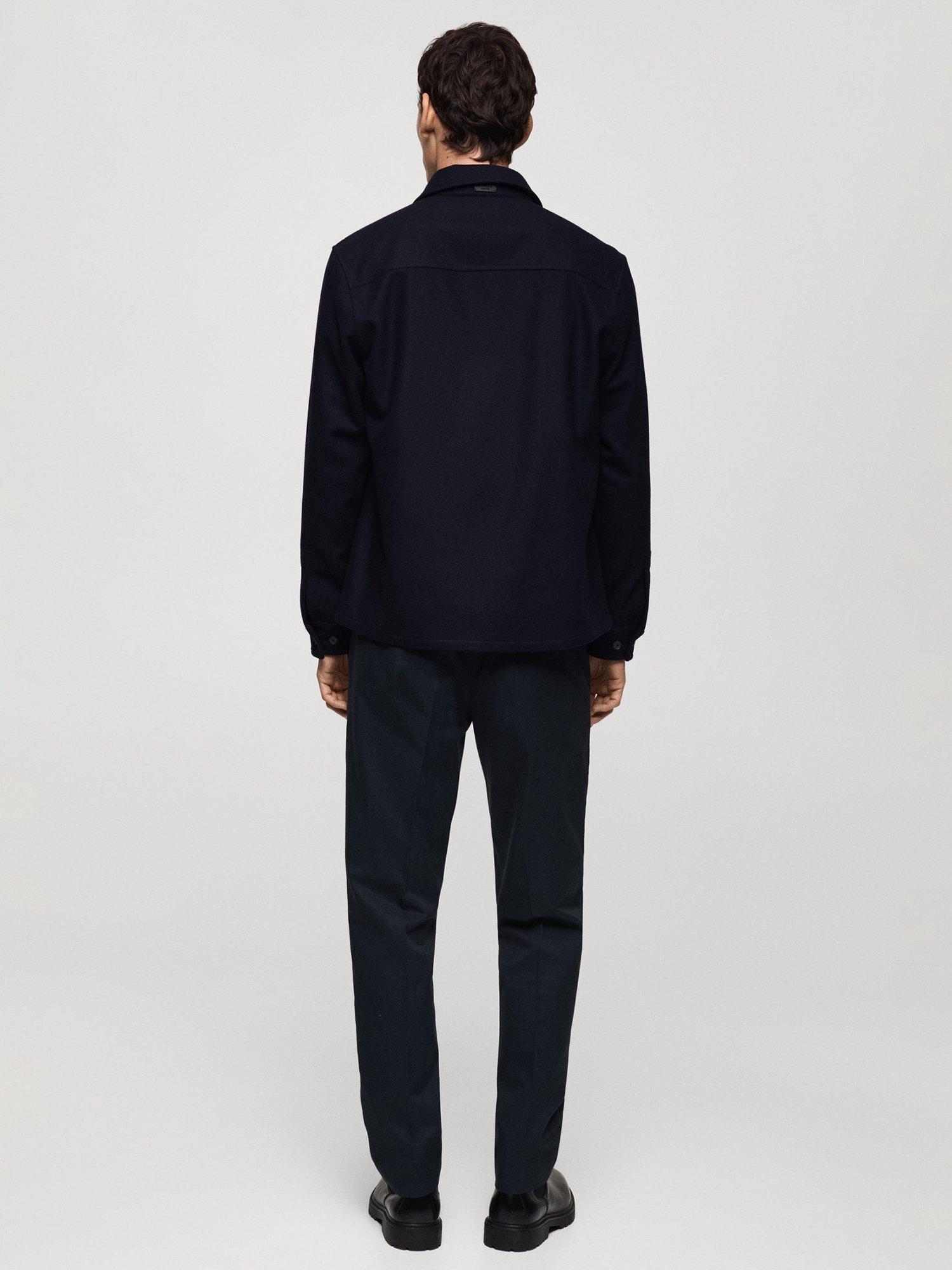Product image 4 of 7, which shows Mango Margon Wool Blend Jacket, Navy, L