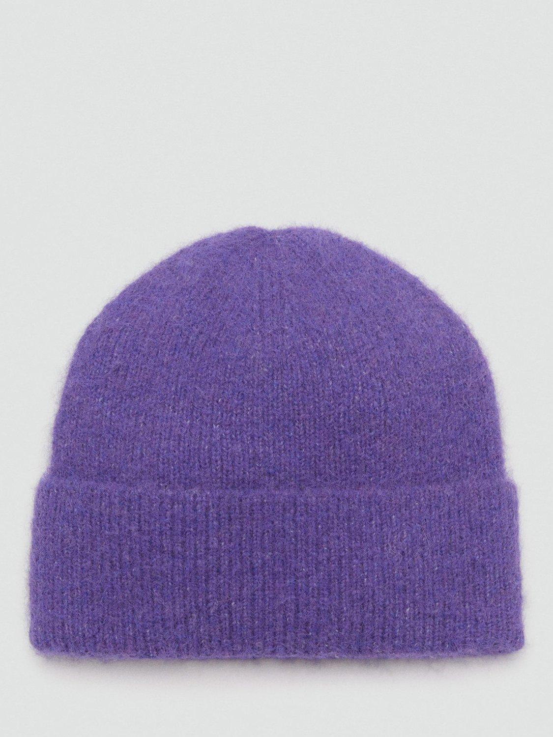 Mango Mohi Knit Beanie Hat, Purple