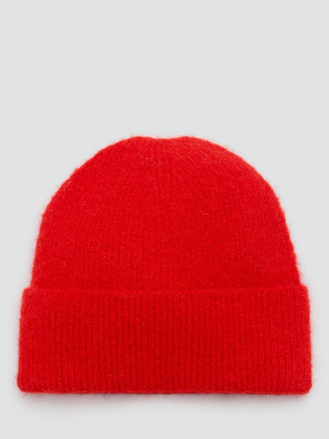 Mango Mohi Beanie Hat, Red