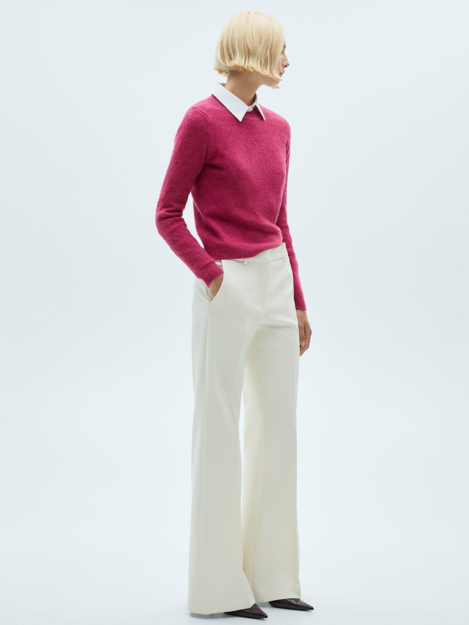 Product image 2 of 8, which shows Mango Seedsun Knit Jumper, Bright Pink, M