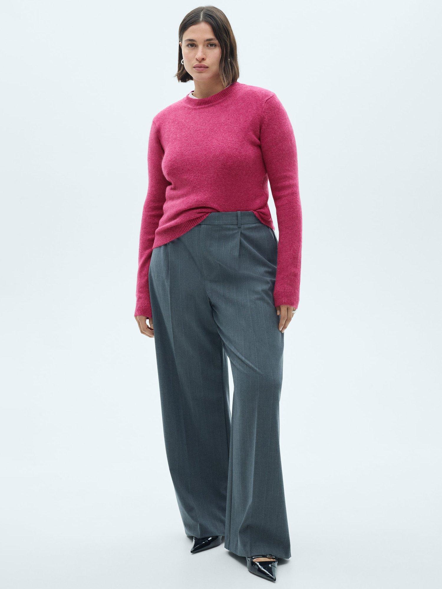 Product image 7 of 8, which shows Mango Seedsun Knit Jumper, Bright Pink, M