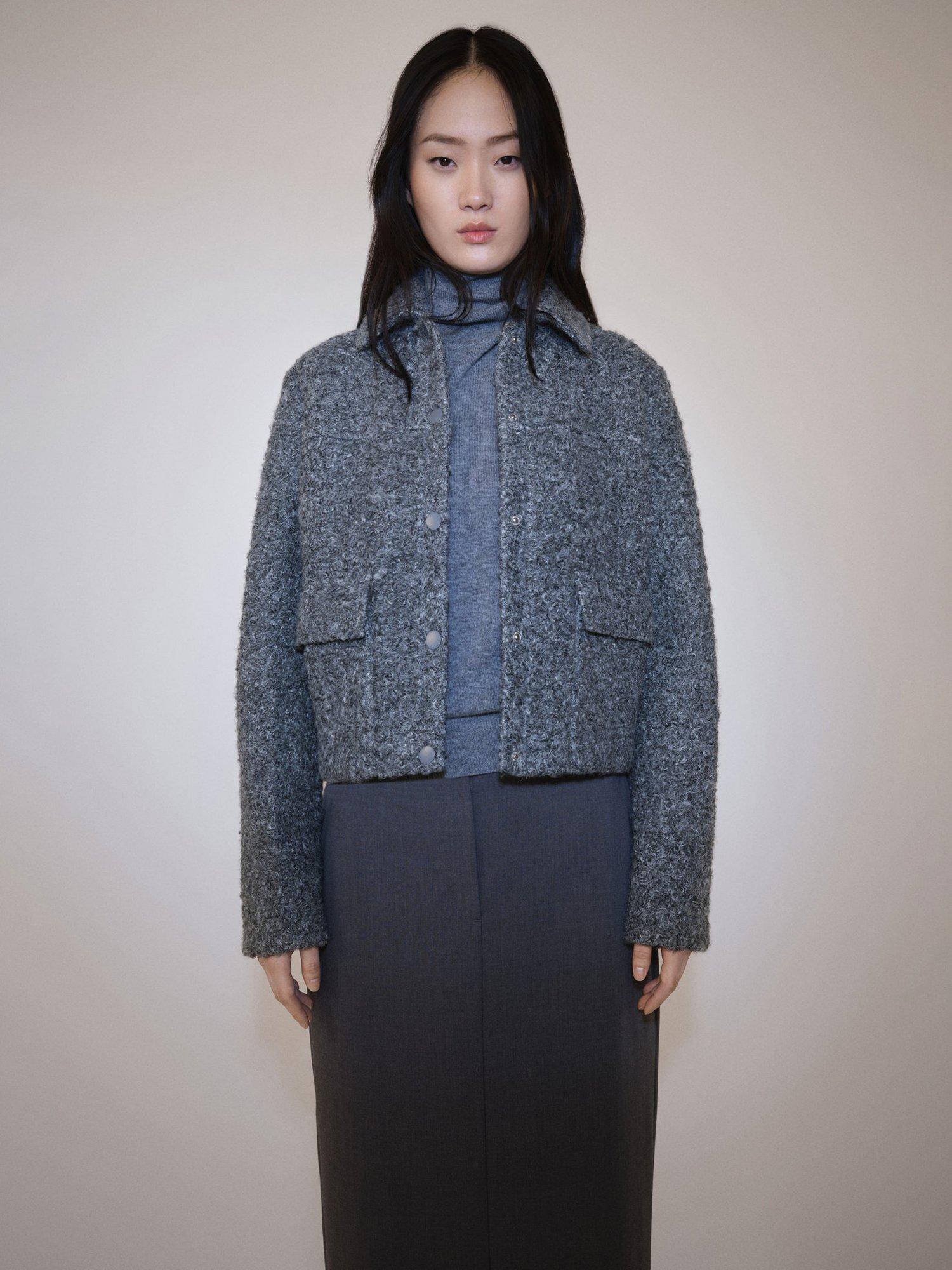 Mango Sape Curled Jacket, Grey