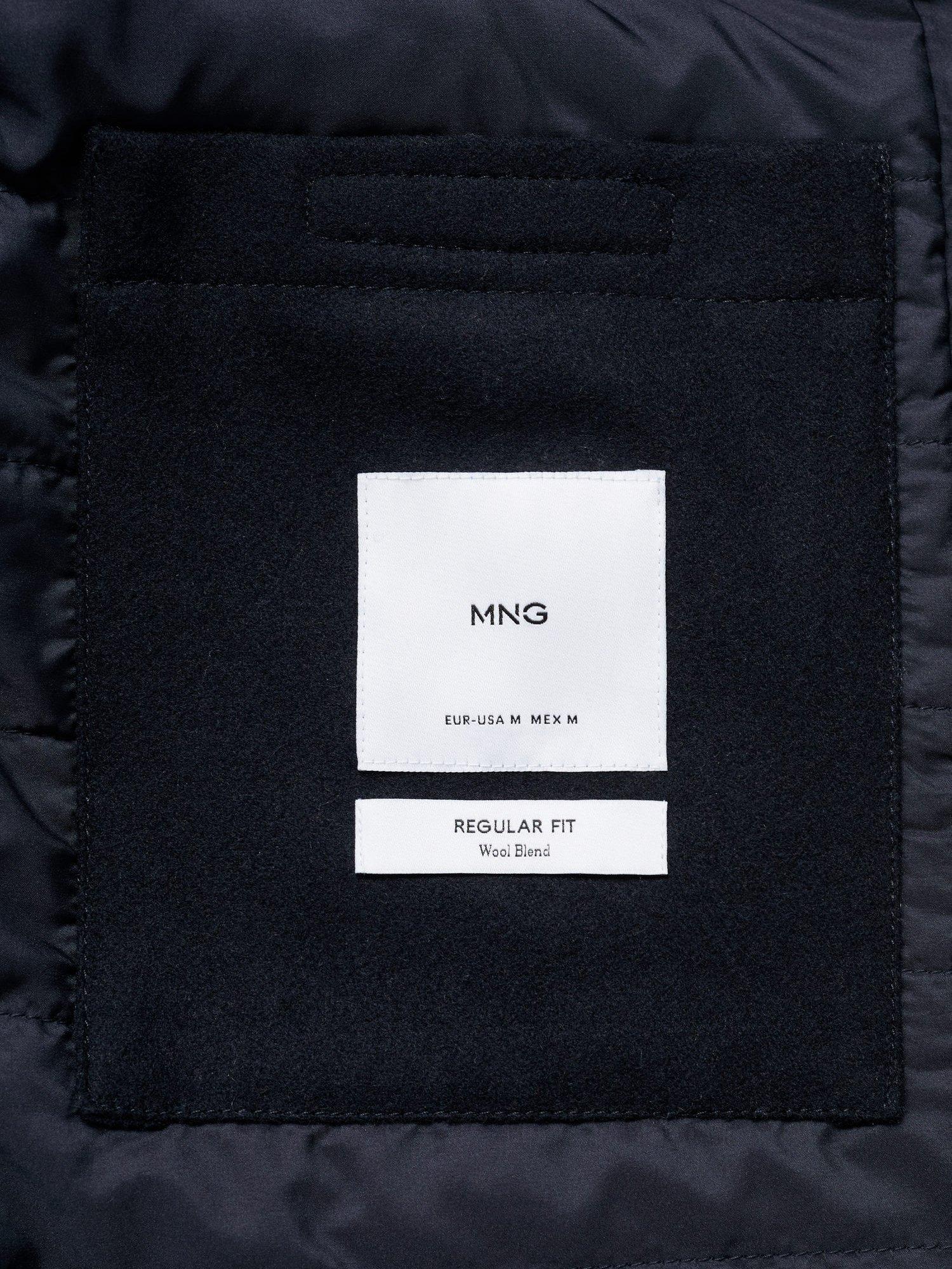 Product image 5 of 8, which shows Mango Msthis Wool Blend Overcoat, Navy, L