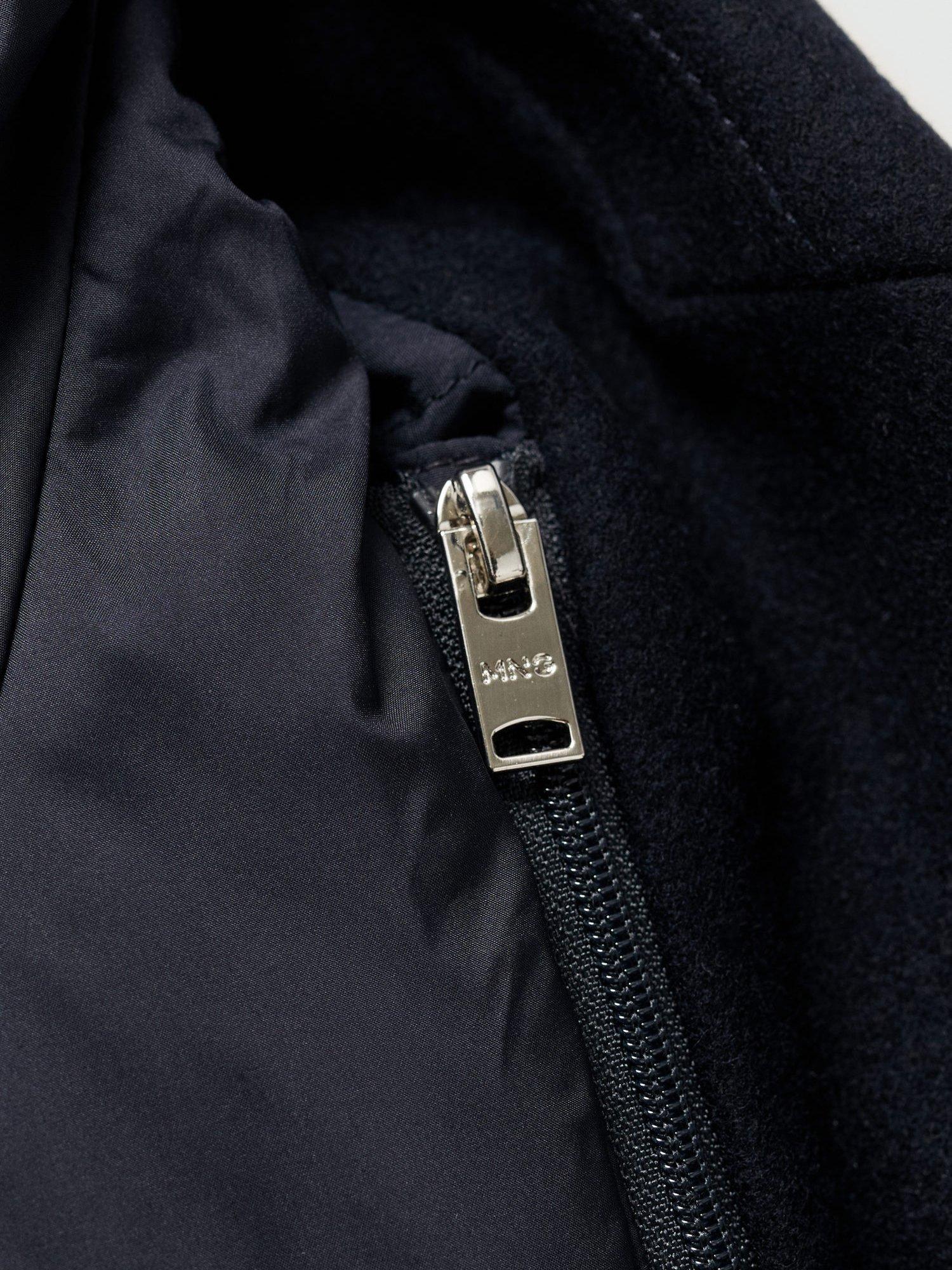 Product image 8 of 8, which shows Mango Msthis Wool Blend Overcoat, Navy, L