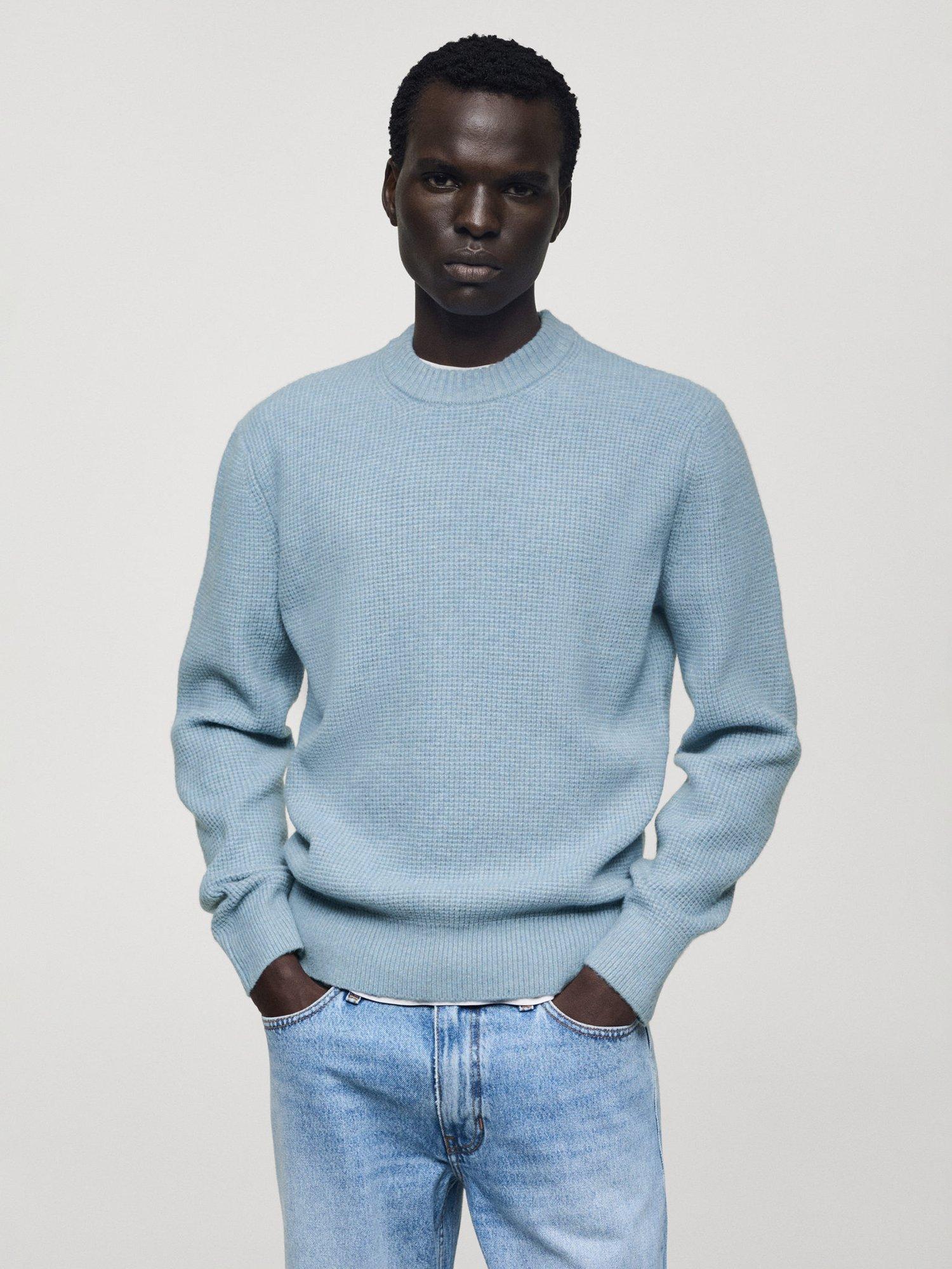 Mango Park Crew Neck Jumper Pastel Blue