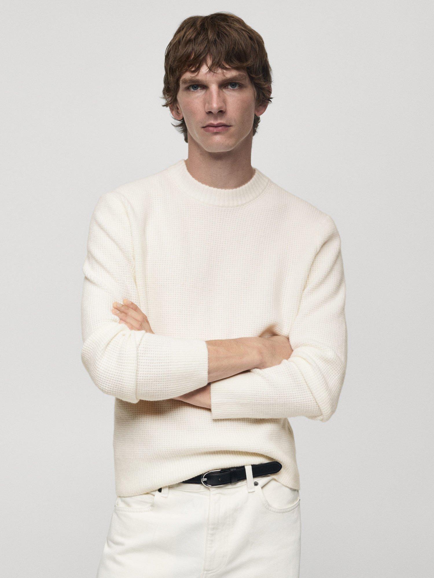 Mango Park Crew Neck Jumper, Natural White