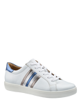 Hotter Switch Leather Stripe Trainers, White/Blue/Multi