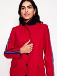 Boden Side Stripe Wool Rich Coat, Red