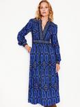 Boden Hotched Ponte Dress, Blue/Multi