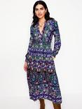 Boden Ivy Border Print Midi Dress, Blue/Multi