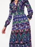 Boden Ivy Border Print Midi Dress, Blue/Multi