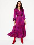 Boden Pippa Paisley Satin Maxi Dress, Amethyst, Leaf