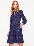 Boden Floral Tiered Jersey Dress, Navy/Multi