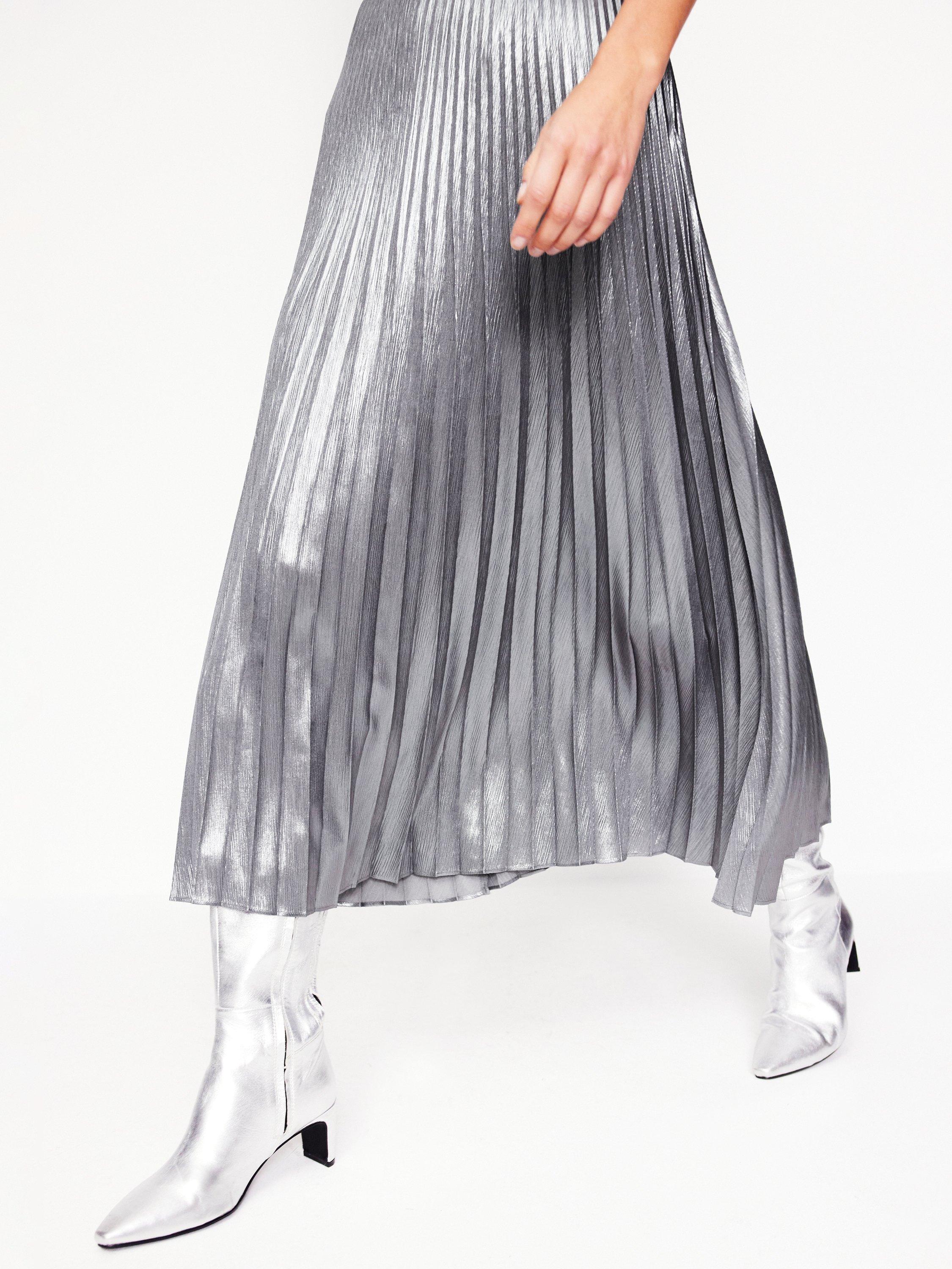 Bardot silver pleated skirt best sale