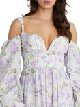 Aqua Blu Wisteria Sarah Flared Maxi Dress, Wisteria