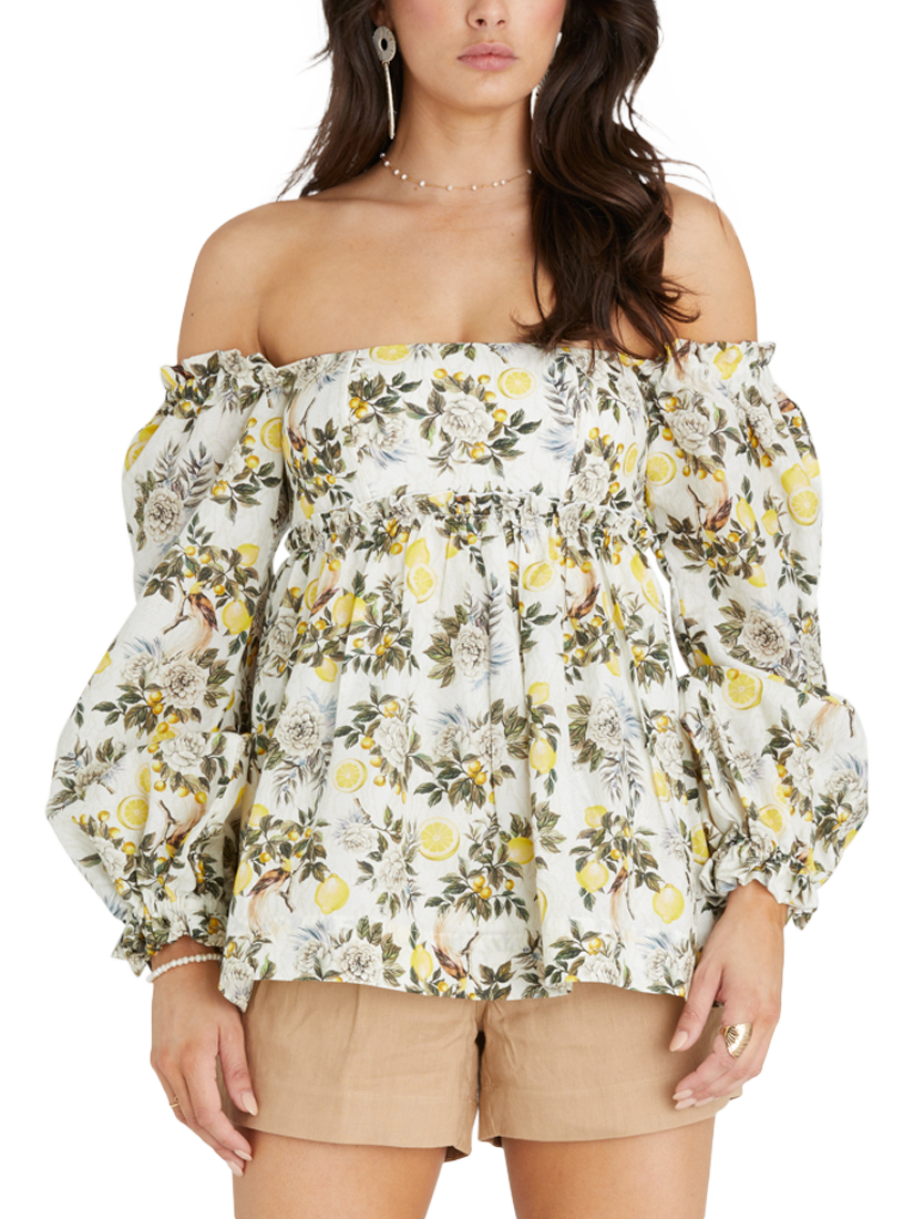 Product image 1 of 7, which shows Aqua Blu Kristen Top, Clementine, 6