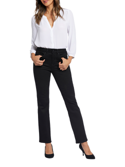 NYDJ Ellison High Rise Straight Jeans, Black