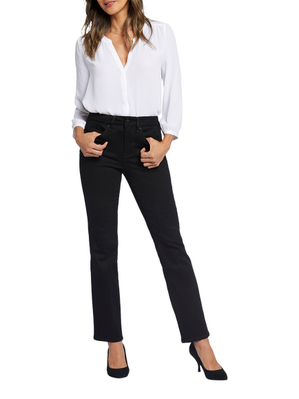 NYDJ Ellison High Rise Straight Jeans, Black
