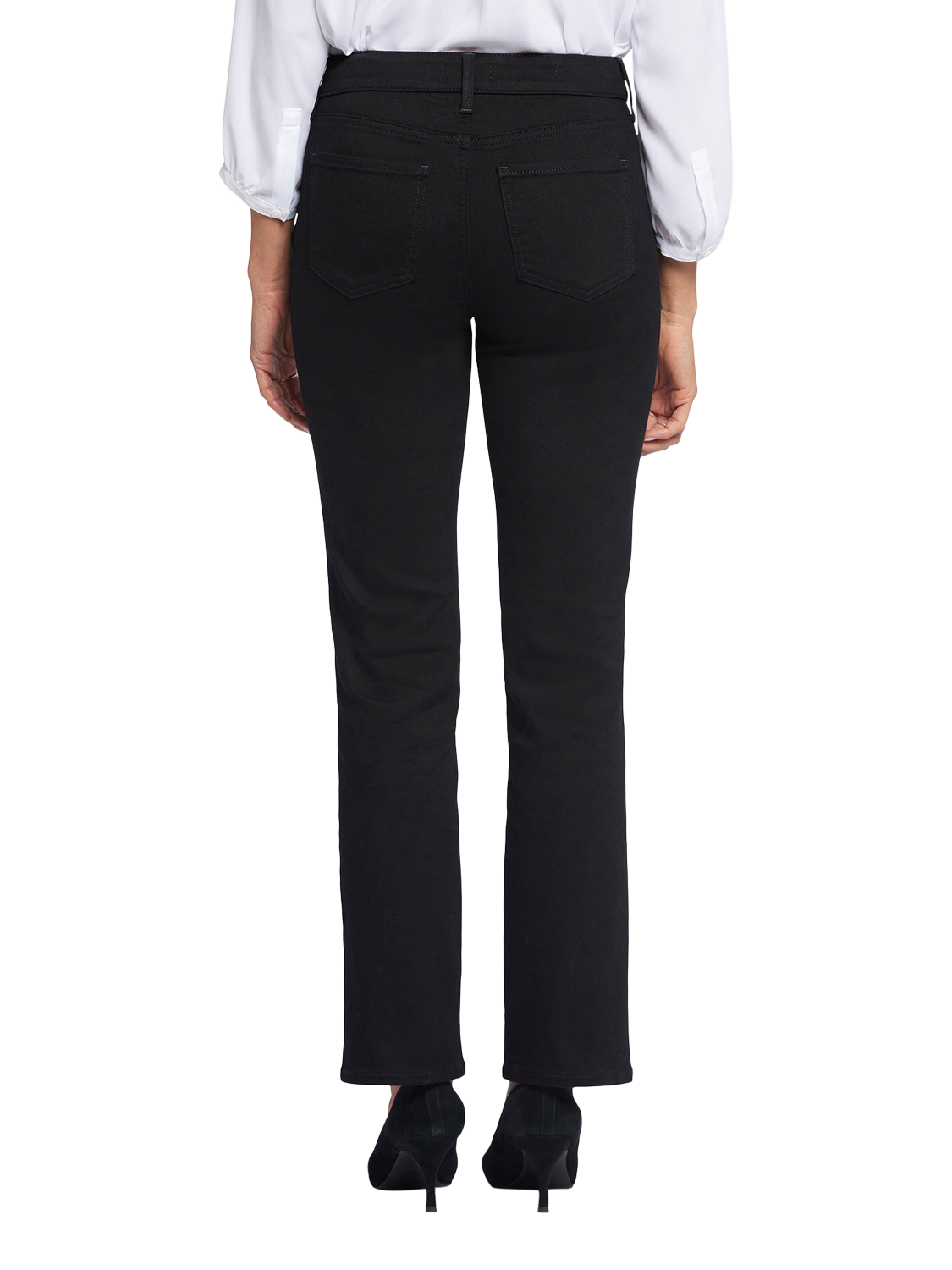 Product image 2 of 6, which shows NYDJ Ellison High Rise Straight Jeans, Black, 4