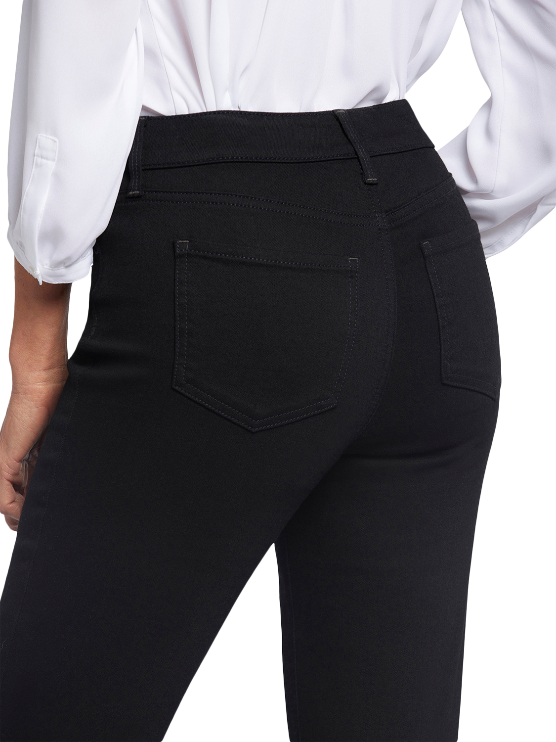 Product image 6 of 6, which shows NYDJ Ellison High Rise Straight Jeans, Black, 4