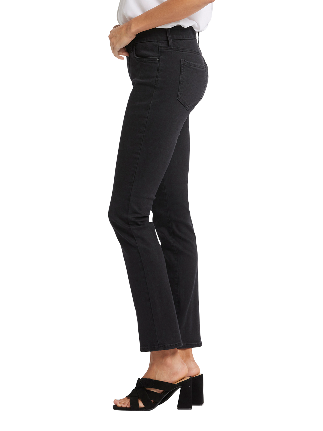 Product image 3 of 6, which shows NYDJ Waist-Match™ Sheri Slim Jeans, Vintage Black, XS