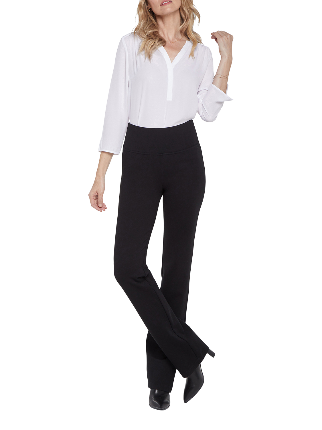 Product image 4 of 6, which shows NYDJ Pull-On Straight Pants Sculpt-Her™ Collection, Black, XS