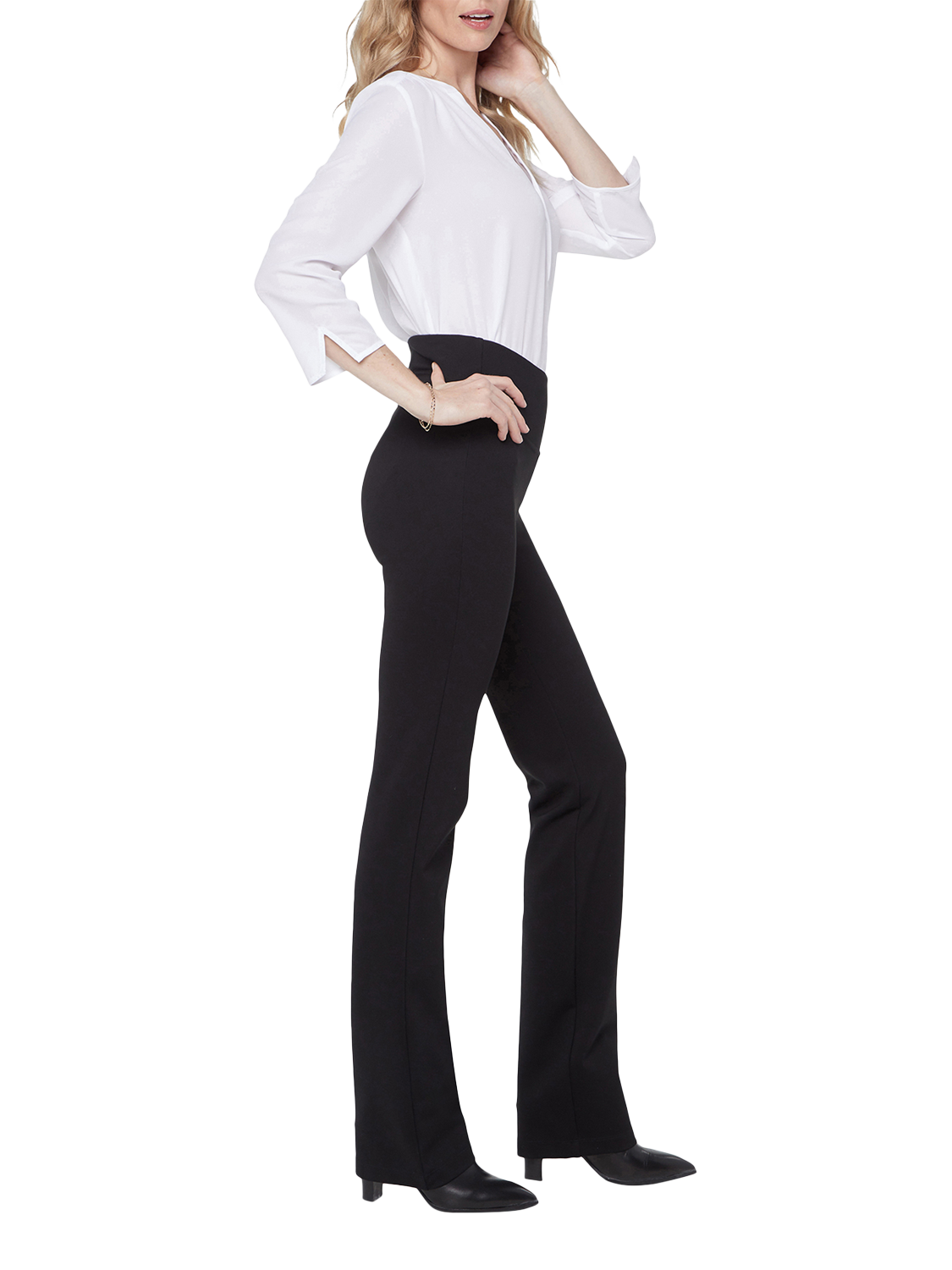 Product image 6 of 6, which shows NYDJ Pull-On Straight Pants Sculpt-Her™ Collection, Black, XS