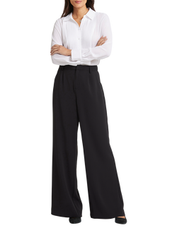 NYDJ Wide Leg Trousers, Black, Black