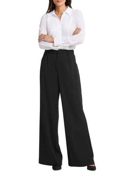 NYDJ Wide Leg Trousers, Black, Black