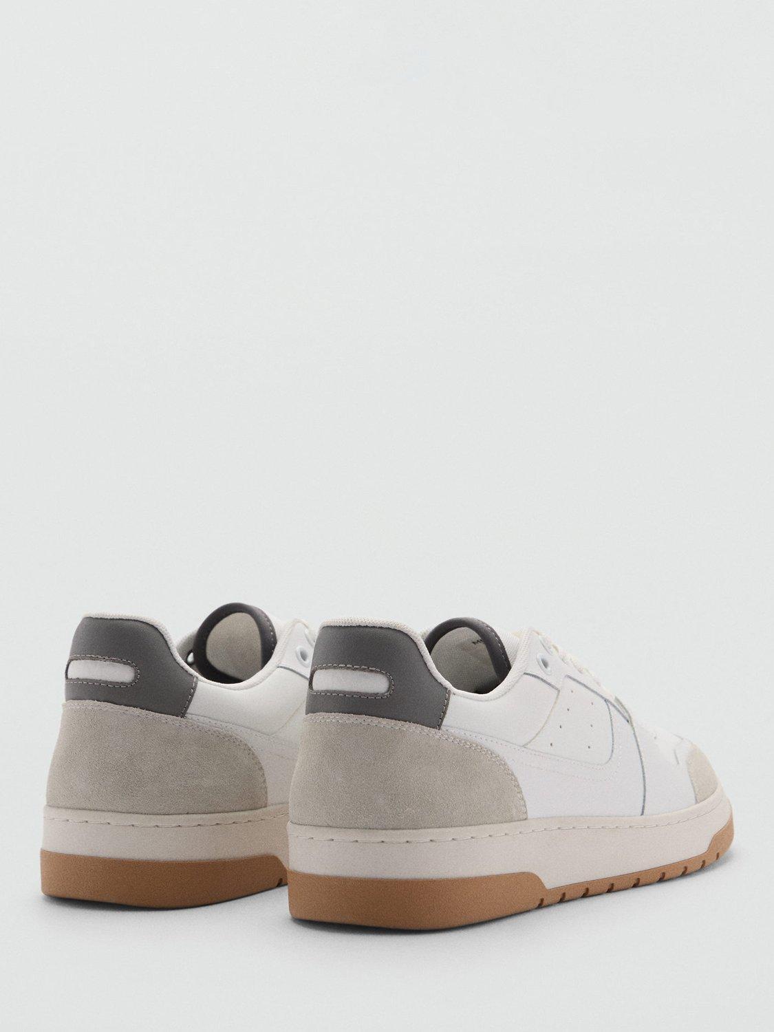Product image 3 of 5, which shows Mango Maxim Leather Blend Trainers, White, 8