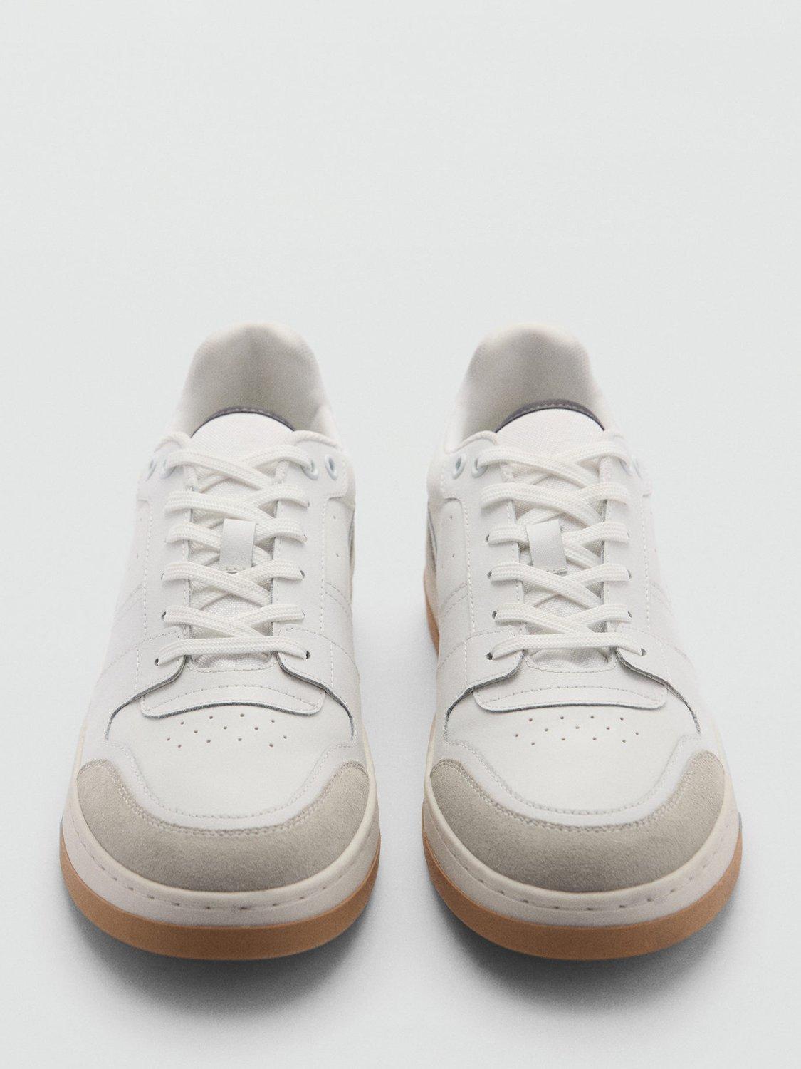 Product image 5 of 5, which shows Mango Maxim Leather Blend Trainers, White, 8