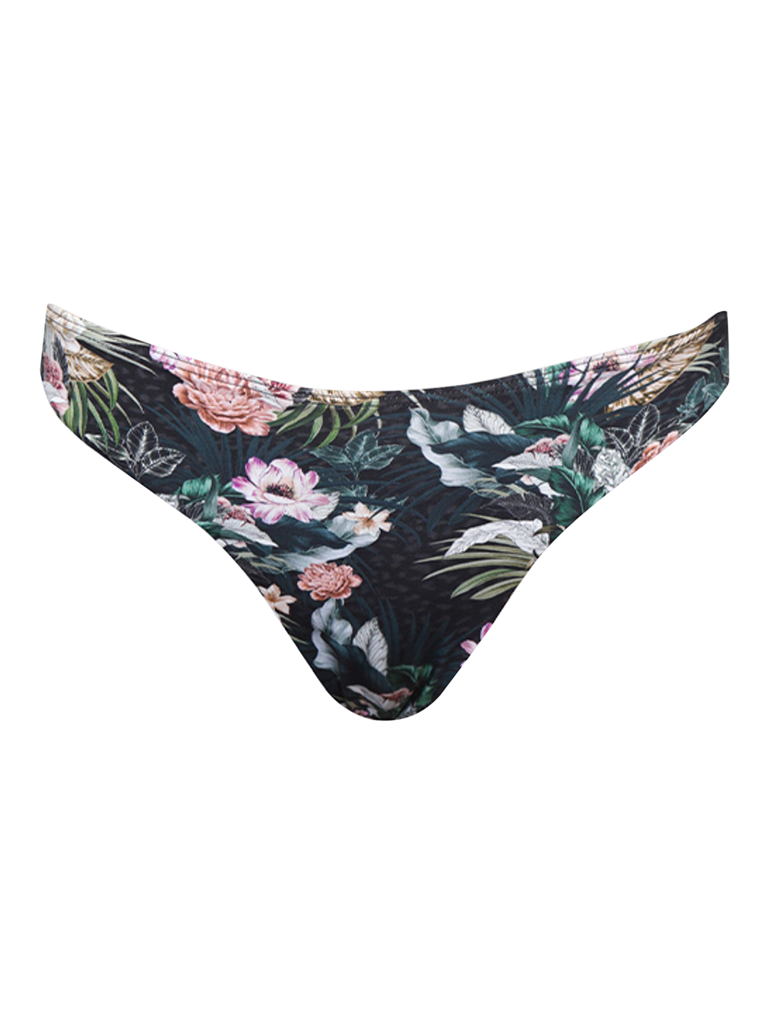 Product image 4 of 6, which shows Aqua Blu Charlize Classic Bikini Bottoms, Lisanthus, 8