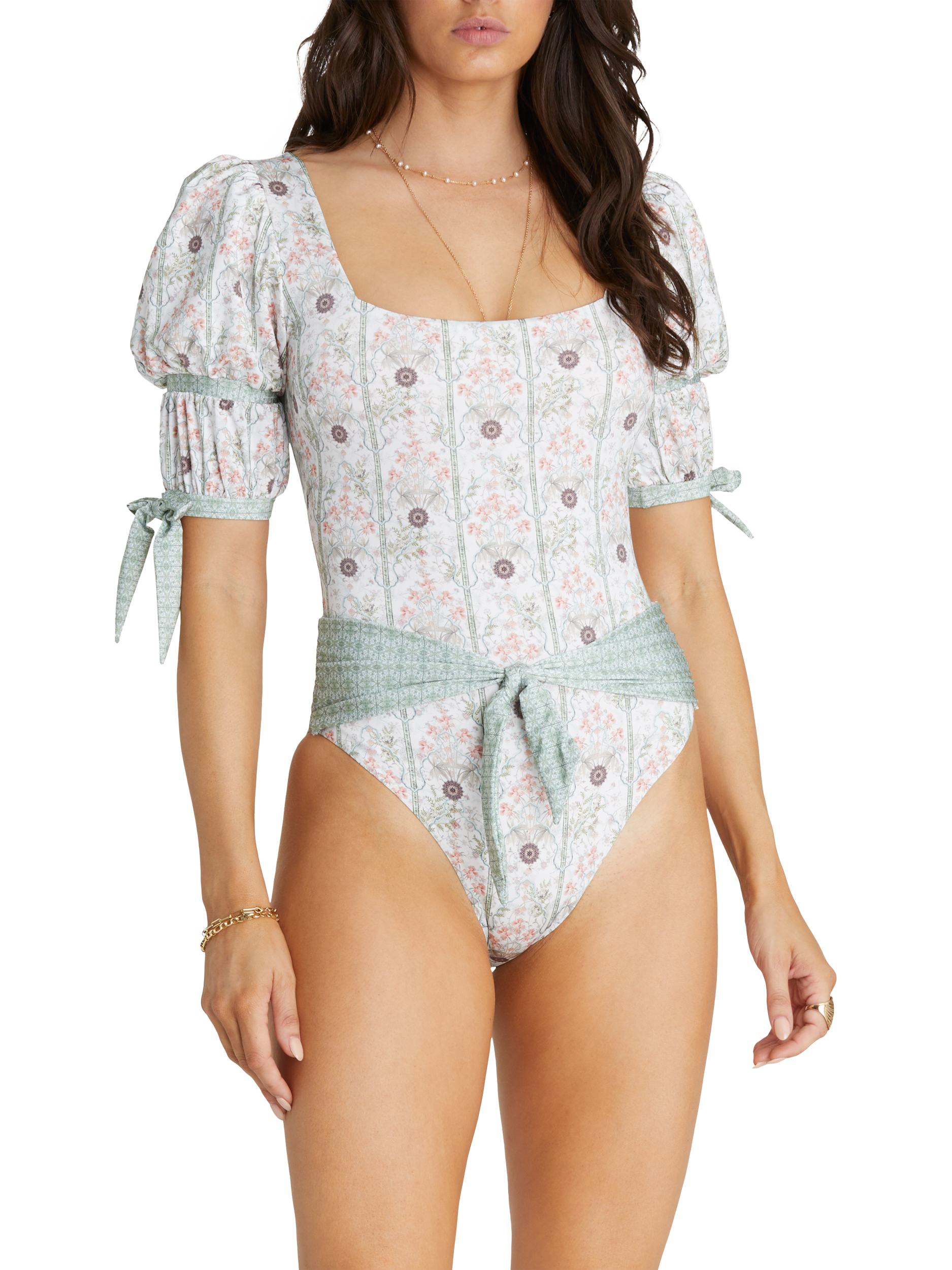 Product image 1 of 5, which shows Aqua Blu Nicky Swimsuit, Amaryllis, 8