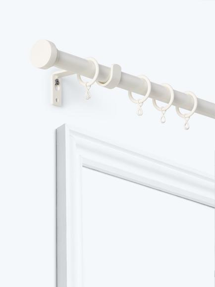 John Lewis Extendable Metal Curtain Pole Kit with Disc Finial, Dia.19mm, White